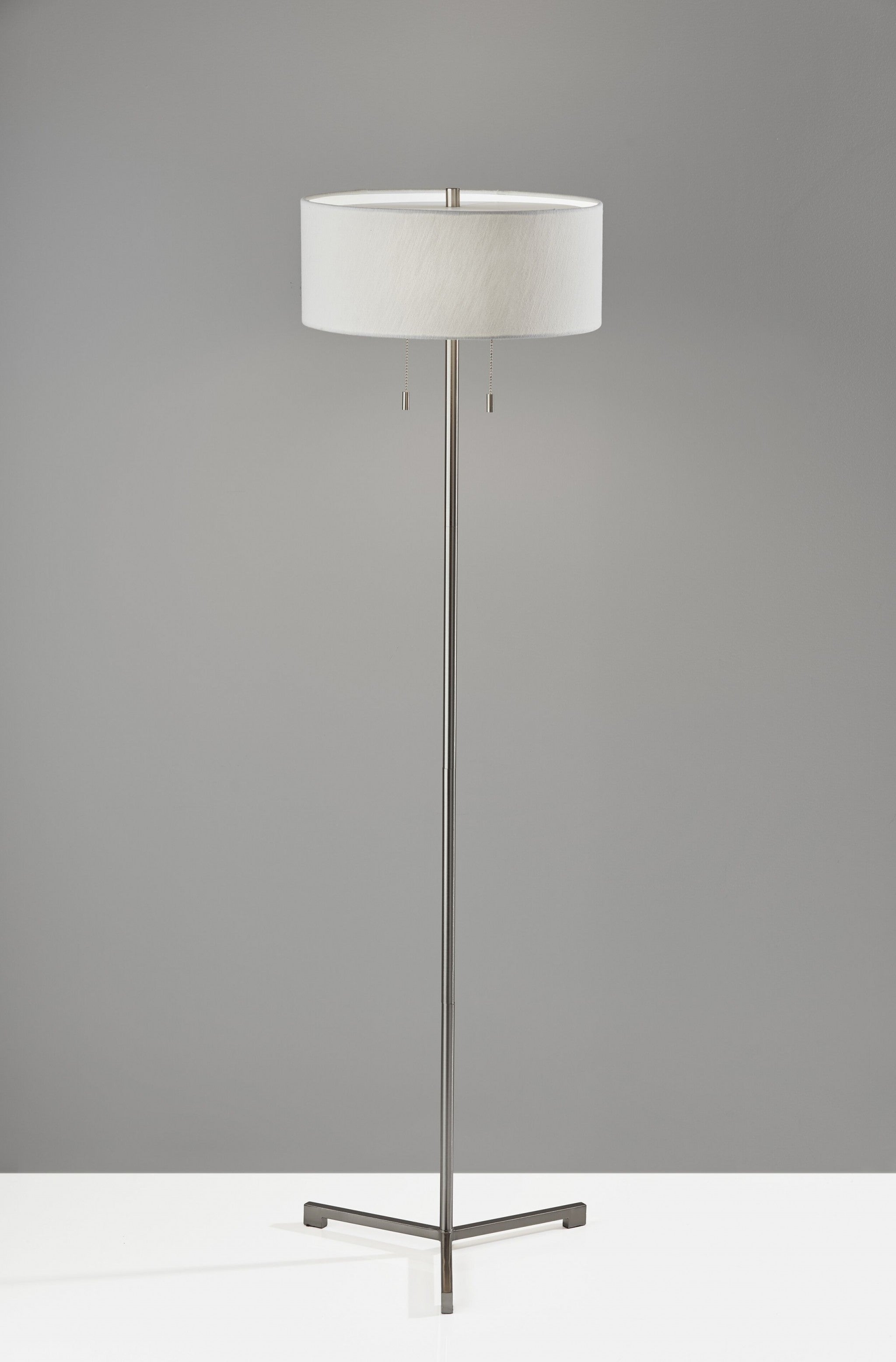 16" X 16" X 60" Brushed steel Metal Floor Lamp