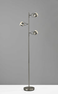 15" X 9" X 63.25" Brushed steel Metal LED Tree Lamp