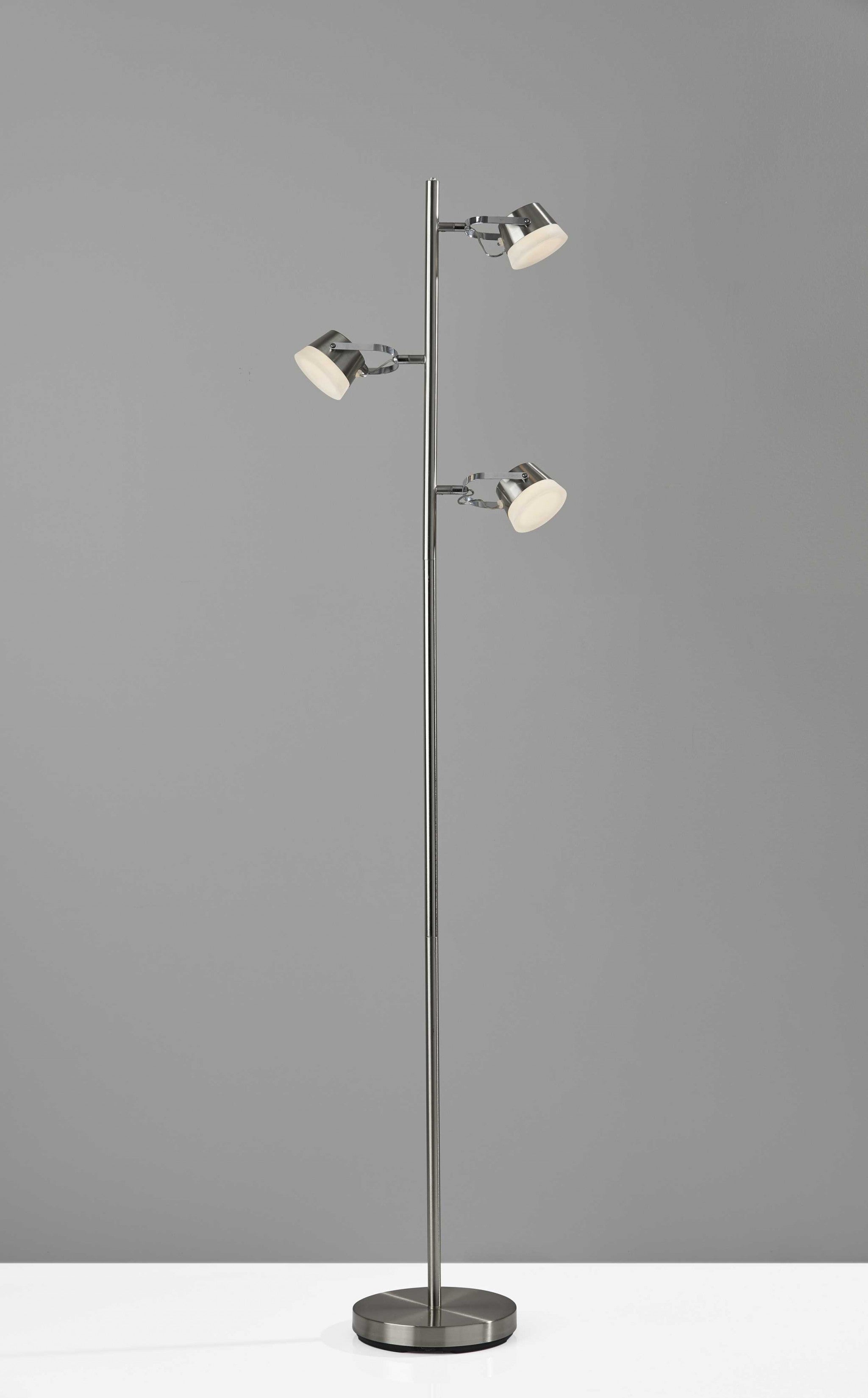 15" X 9" X 63.25" Brushed steel Metal LED Tree Lamp
