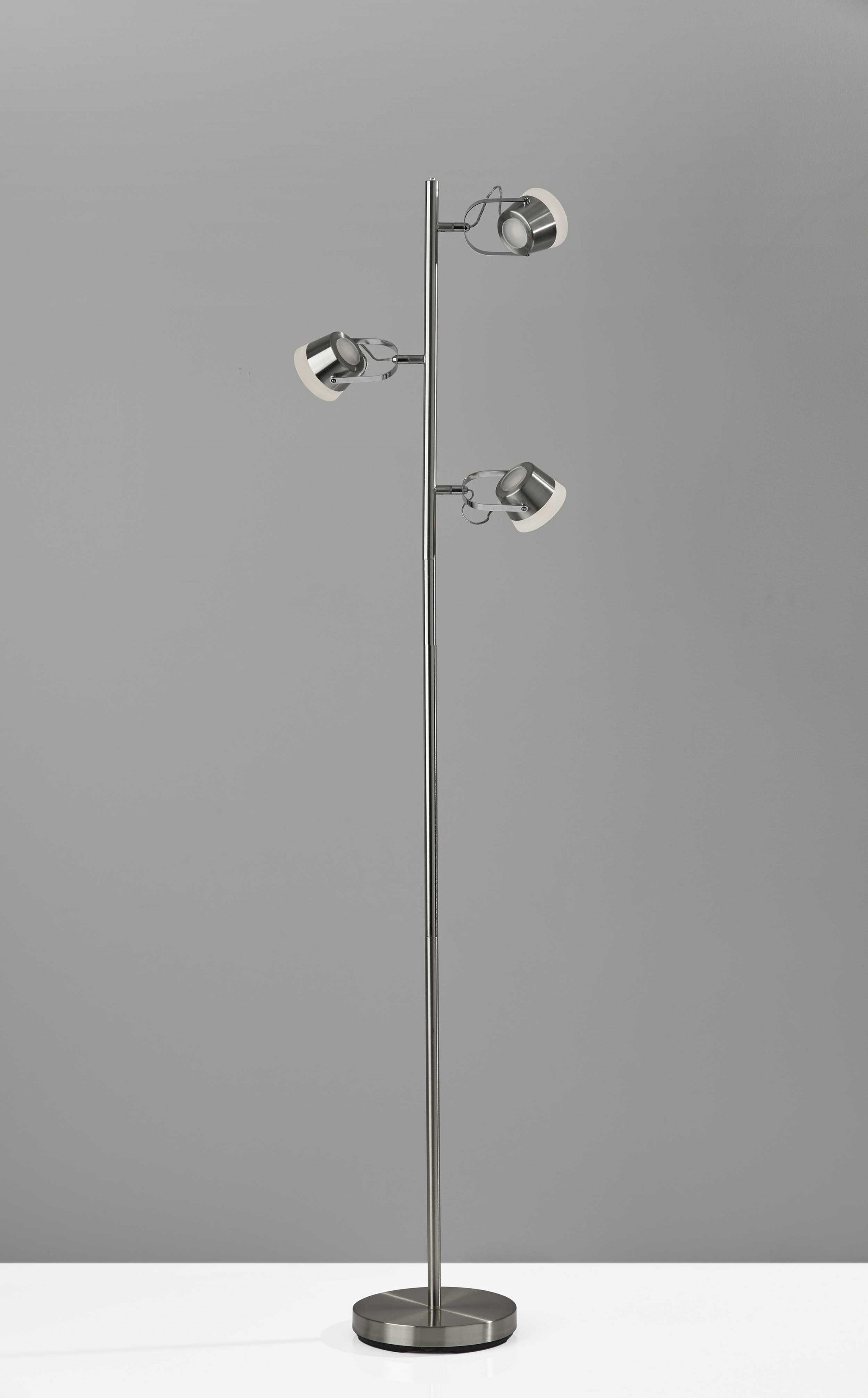 15" X 9" X 63.25" Brushed steel Metal LED Tree Lamp