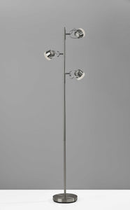 15" X 9" X 63.25" Brushed steel Metal LED Tree Lamp