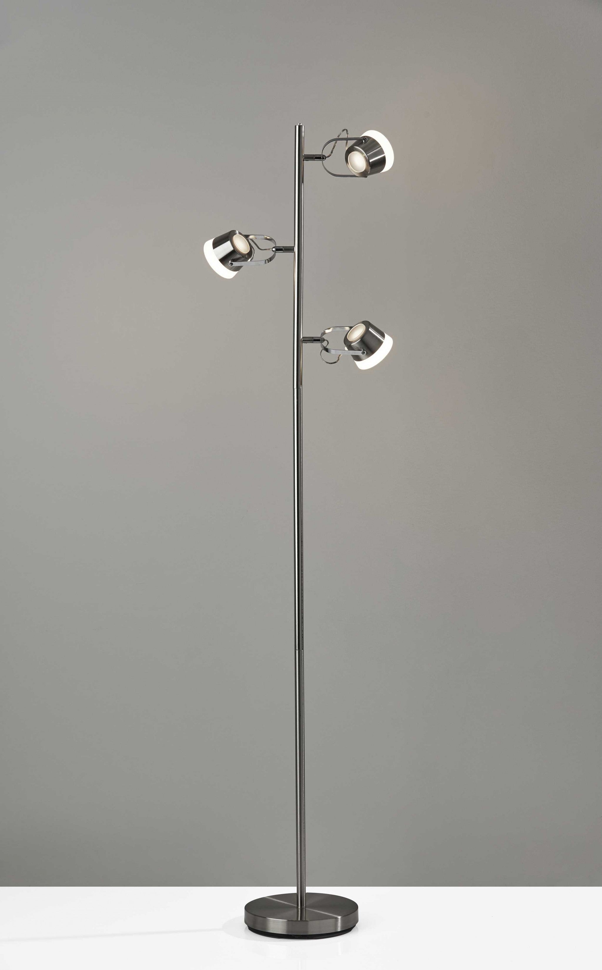 15" X 9" X 63.25" Brushed steel Metal LED Tree Lamp