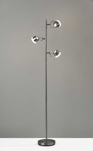 15" X 9" X 63.25" Brushed steel Metal LED Tree Lamp