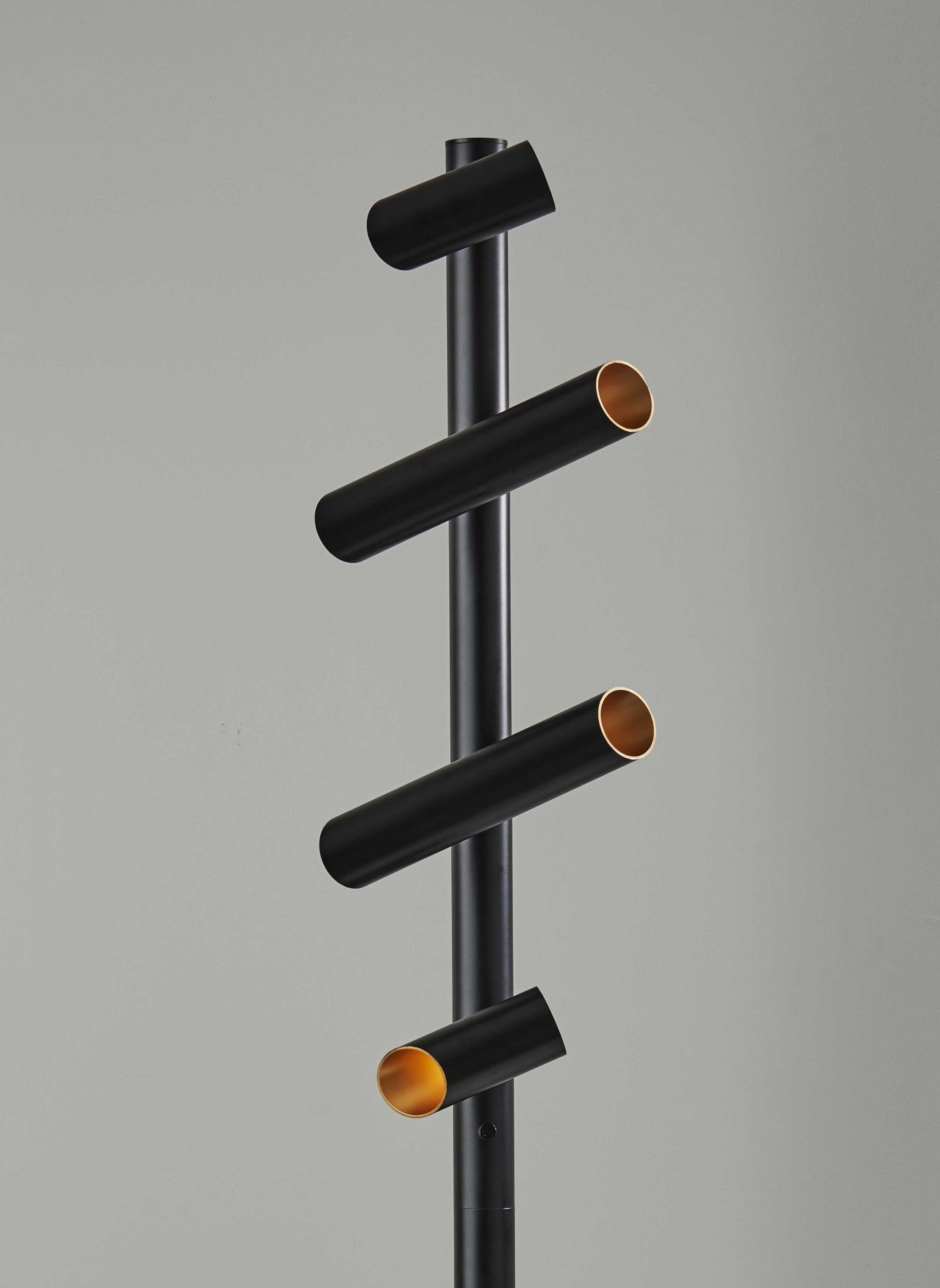 14" X 14" X 72" Black Metal LED Floor Lamp