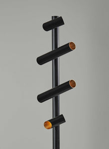 14" X 14" X 72" Black Metal LED Floor Lamp