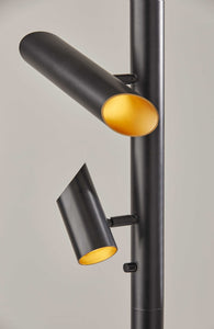 14" X 14" X 72" Black Metal LED Floor Lamp