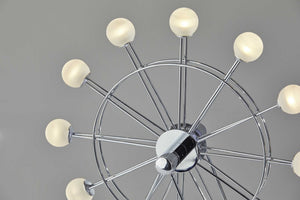 12" X 4" X 15.25" Chrome Metal Small LED Ferris Wheel Lamp