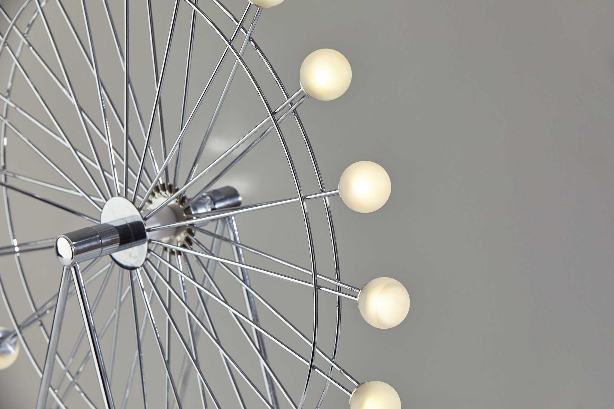 18" X 5.25" X 22" Chrome Metal Large LED Ferris Wheel Lamp
