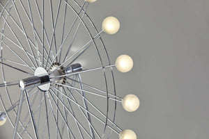 18" X 5.25" X 22" Chrome Metal Large LED Ferris Wheel Lamp