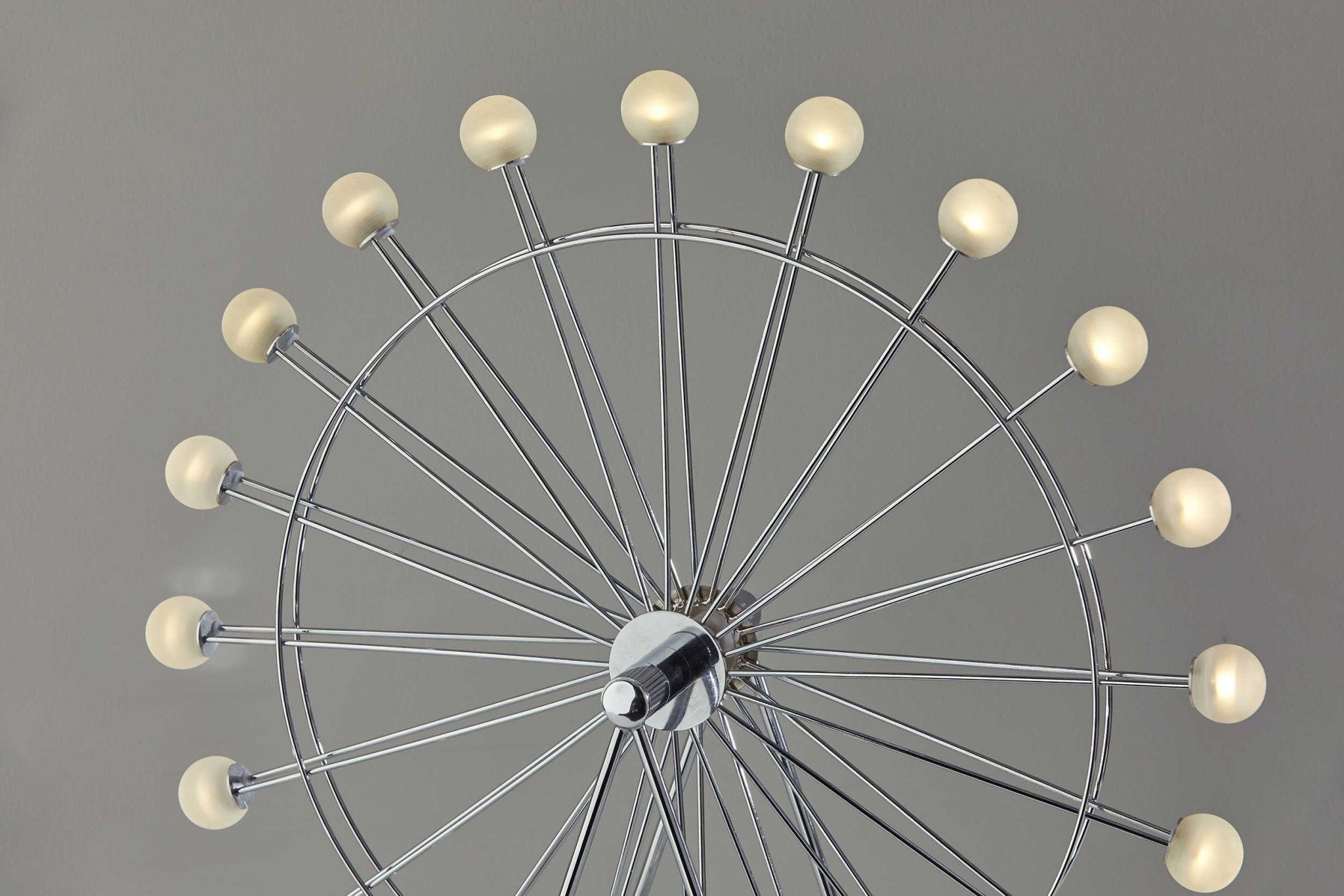 18" X 5.25" X 22" Chrome Metal Large LED Ferris Wheel Lamp