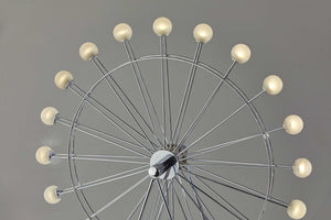 18" X 5.25" X 22" Chrome Metal Large LED Ferris Wheel Lamp