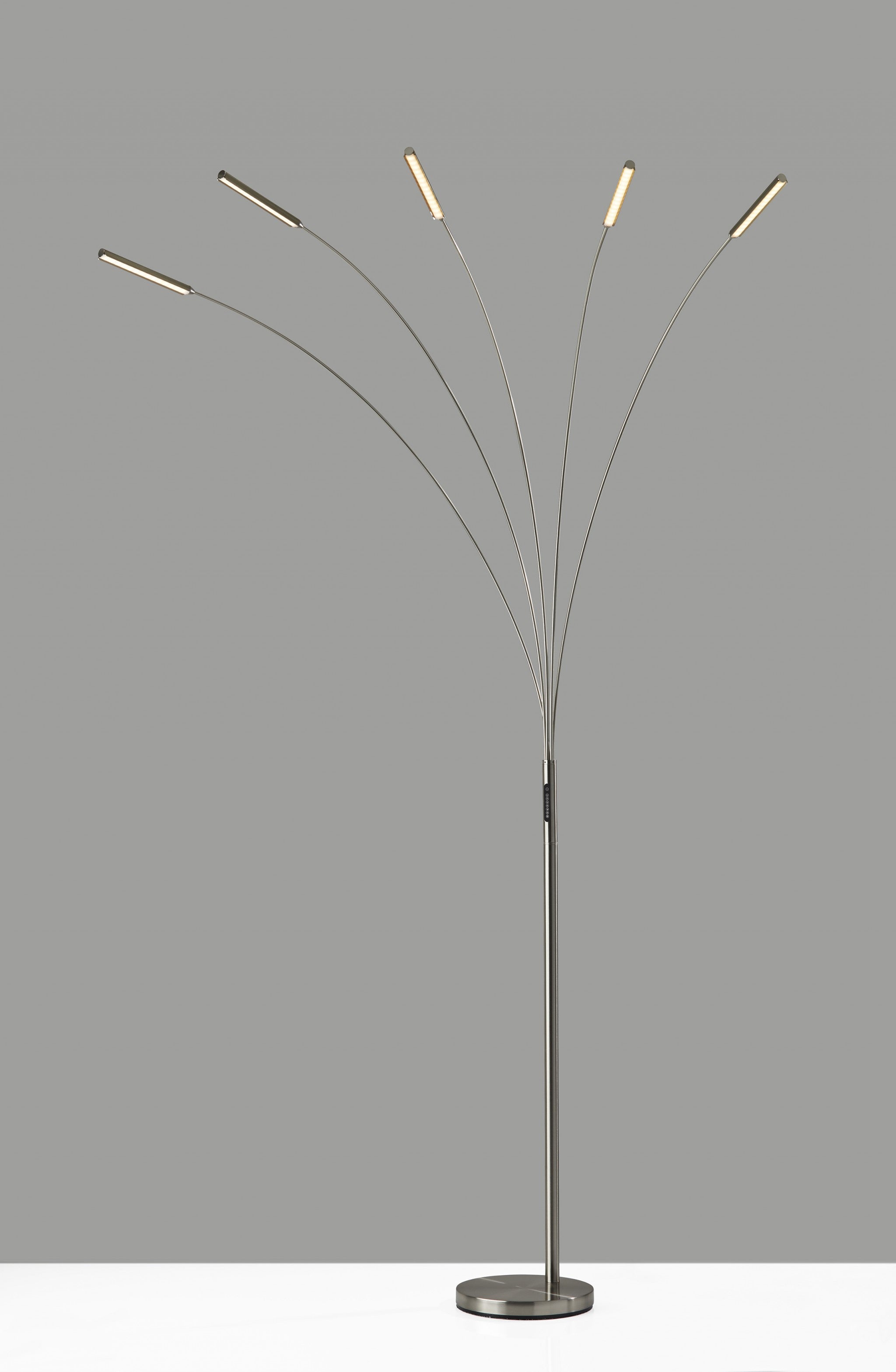 60" X 44" X 93" Brushed steel Metal LED Arc Lamp