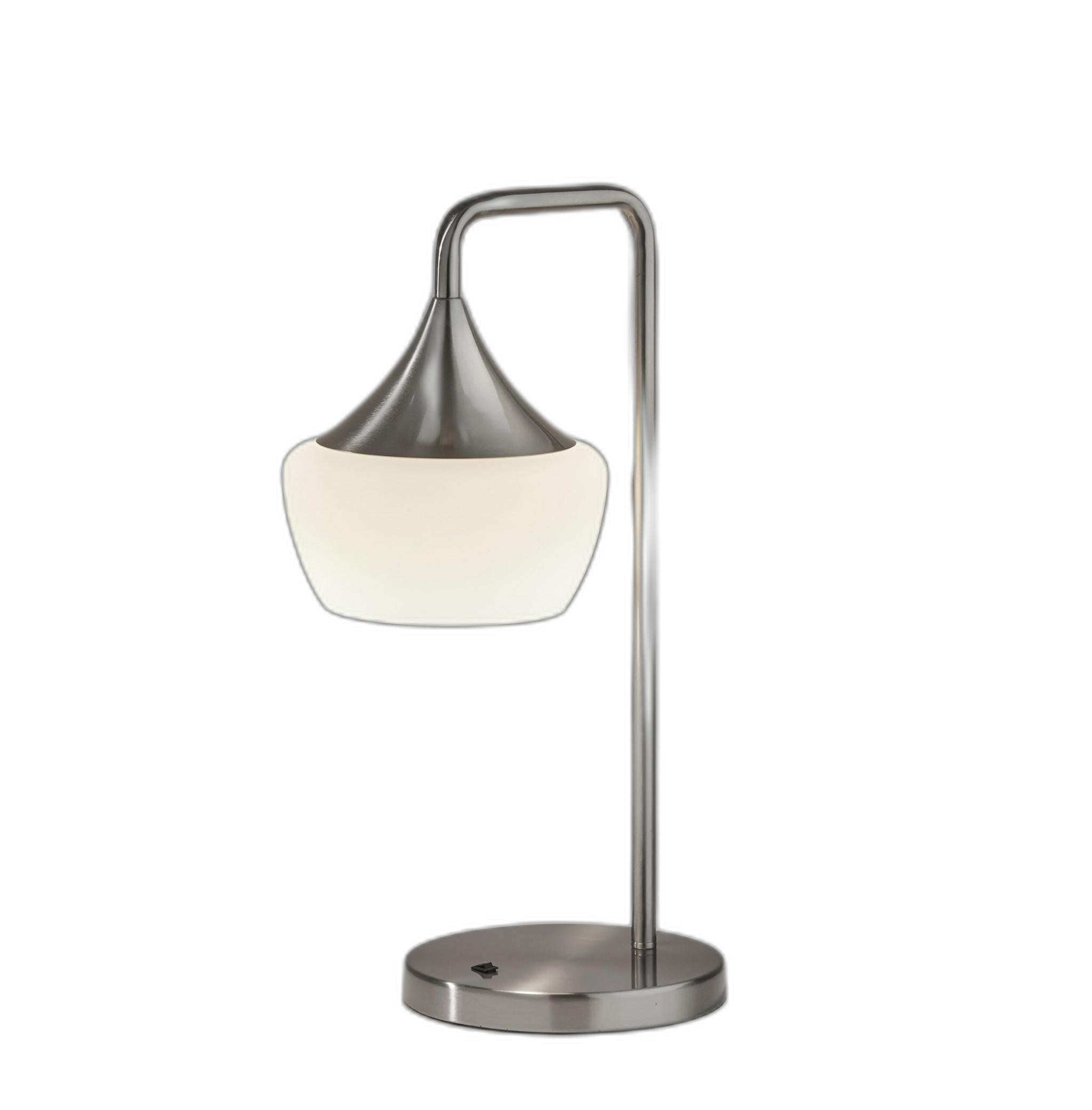 Gnome Smoked Glass Black Metal Table Lamp