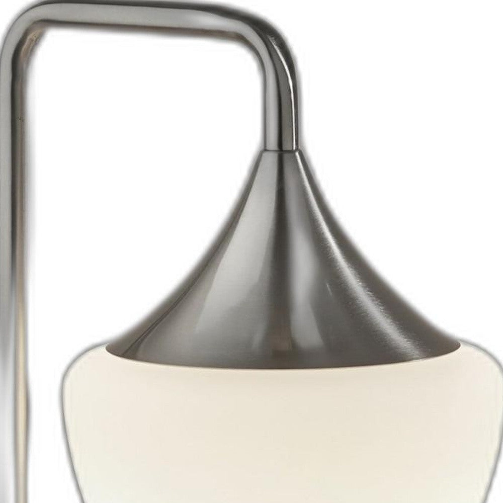 Gnome Smoked Glass Black Metal Table Lamp