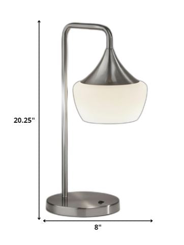 Gnome Smoked Glass Black Metal Table Lamp