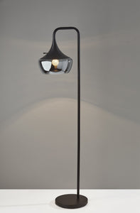12" X 18" X 63.5" Black Metal Floor Lamp