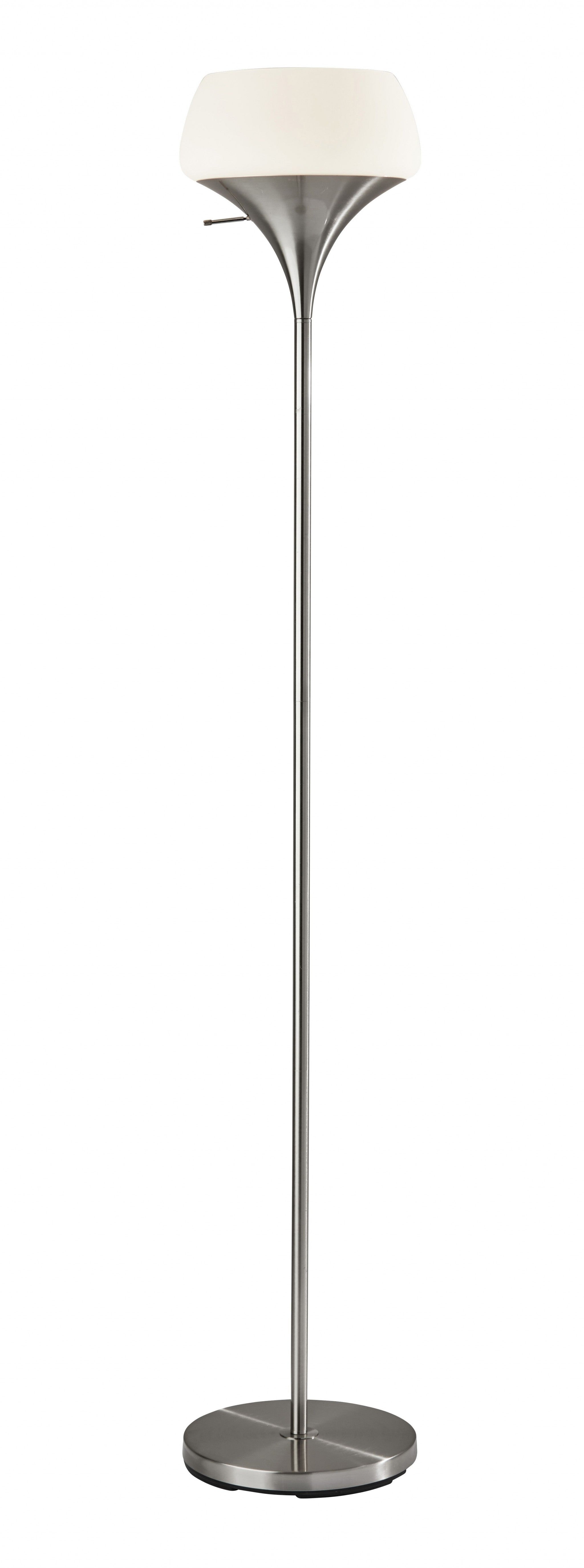12" X 12" X 69.5" Brushed steel Metal Torchiere
