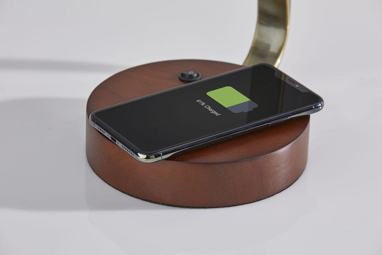 11" X 12" X 19" Antique Brass  Metal Table Lamp