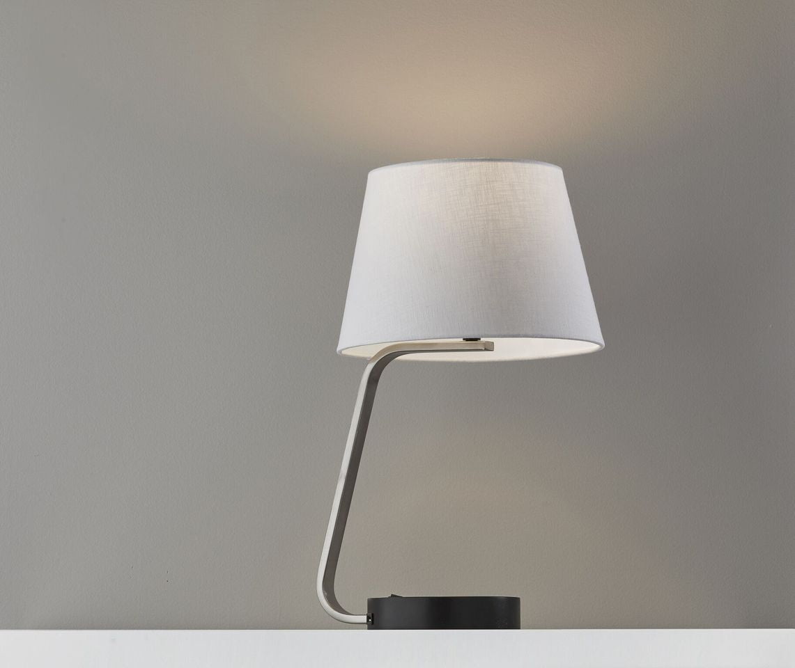 11" X 12" X 19" Brushed steel Metal Table Lamp