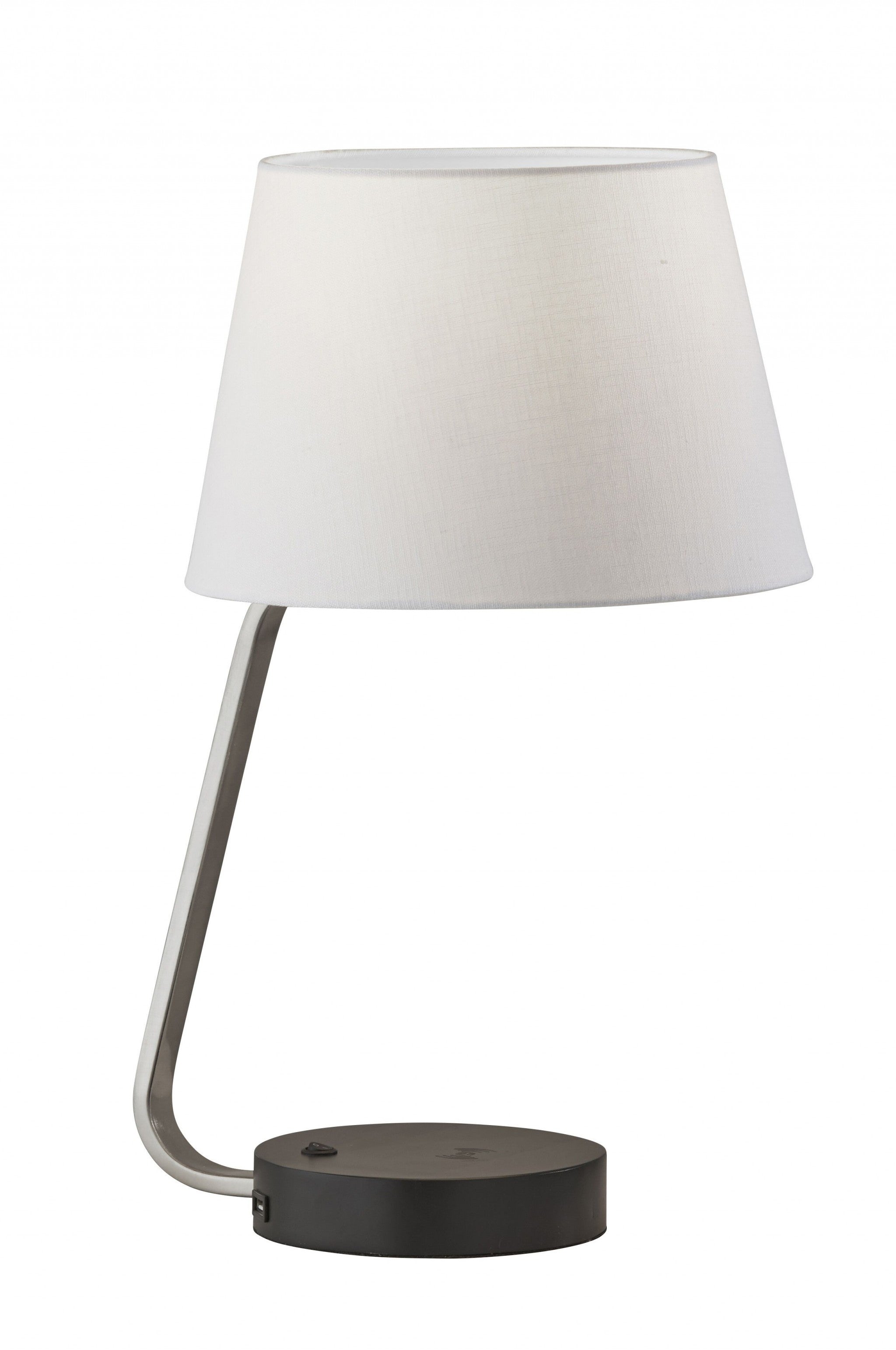 11" X 12" X 19" Brushed steel Metal Table Lamp