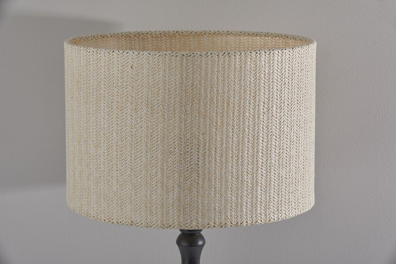 13" X 13" X 26" Black Polyresin Table Lamp