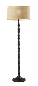 18.5" X 18.5" X 59.5" Black Polyresin Floor Lamp