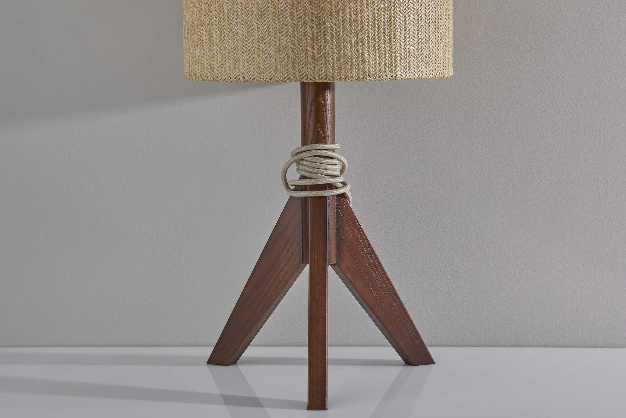 13" X 13" X 23.5" Walnut Wood Table Lamp