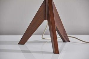 13" X 13" X 23.5" Walnut Wood Table Lamp