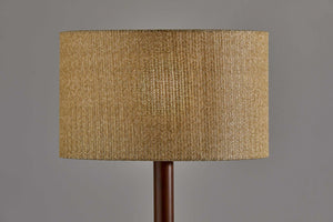 18.5" X 18.5" X 59" Walnut Wood Floor Lamp