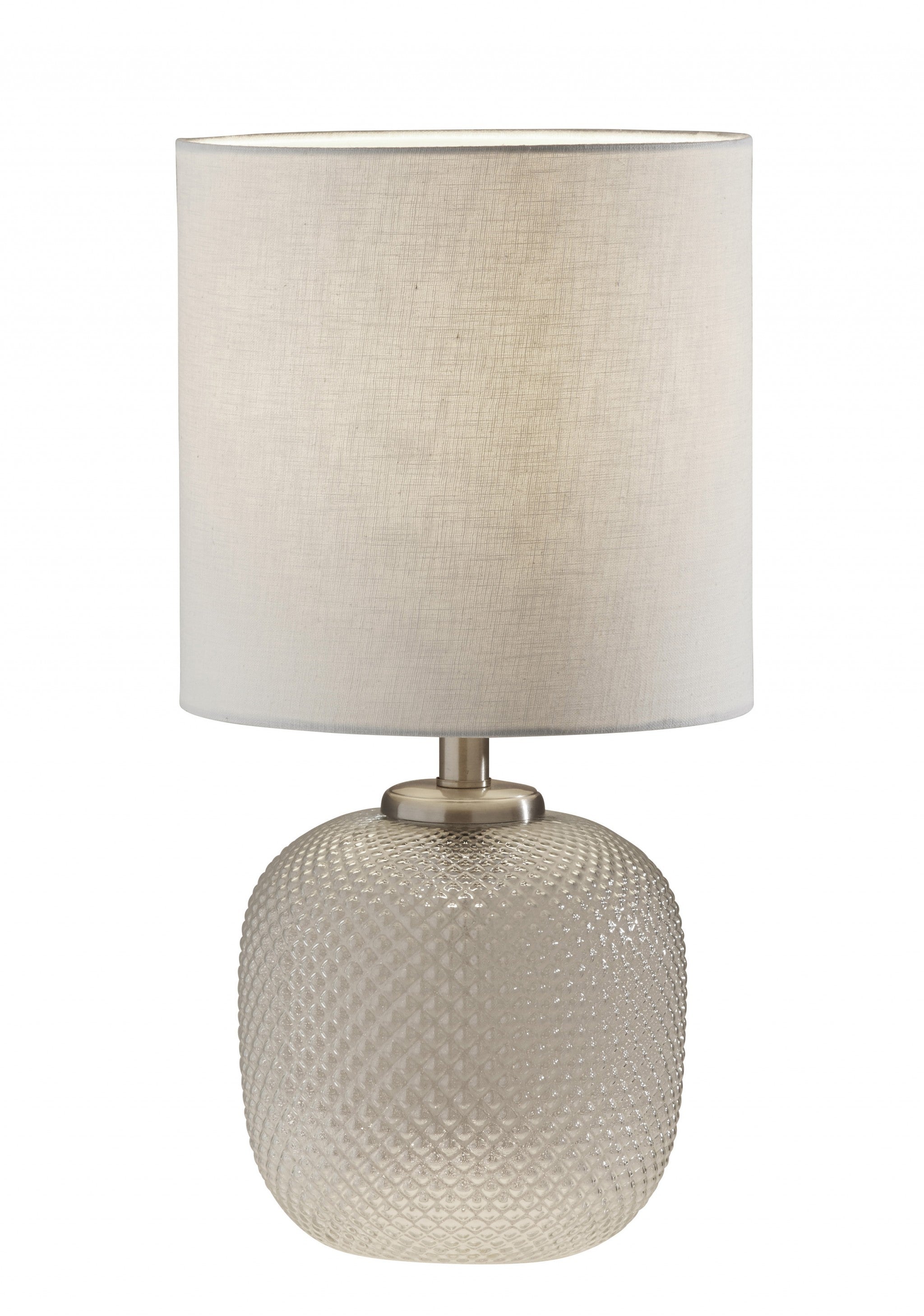 Brushed Steel Metal Dotty Table Lamp with Night Light