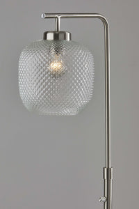10" X 13.5" X 60.25" Brushed steel Metal Floor Lamp