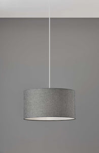 15" X 15" X 8" Grey Shade Drum Pendant