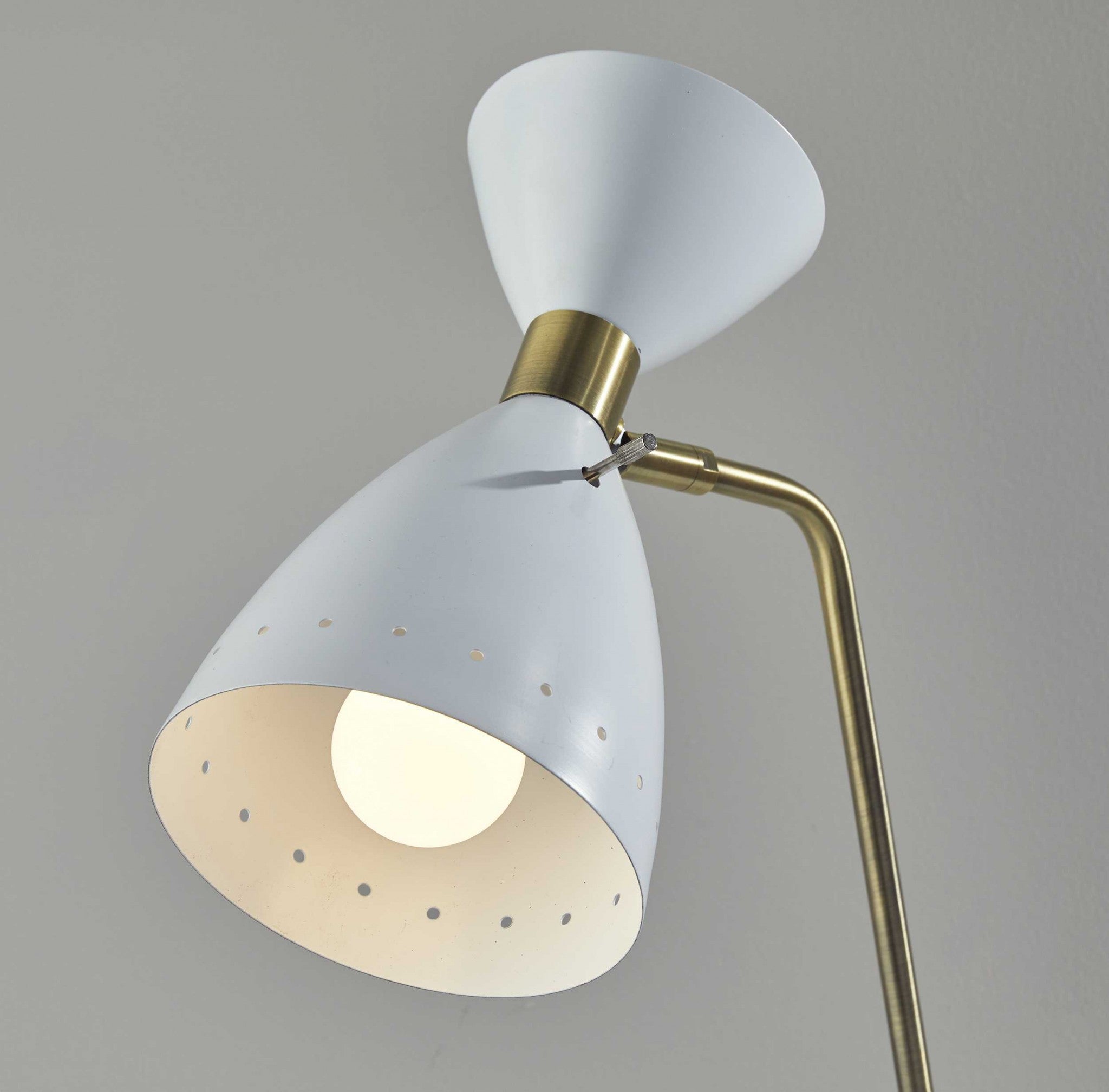 7" X 14"  X 24.5"  White Metal Desk Lamp