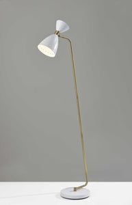 10" X 20.5"  X 59"  White Metal Floor Lamp