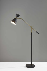11" X 43"  X 66"  Black Metal Adjustable Floor Lamp