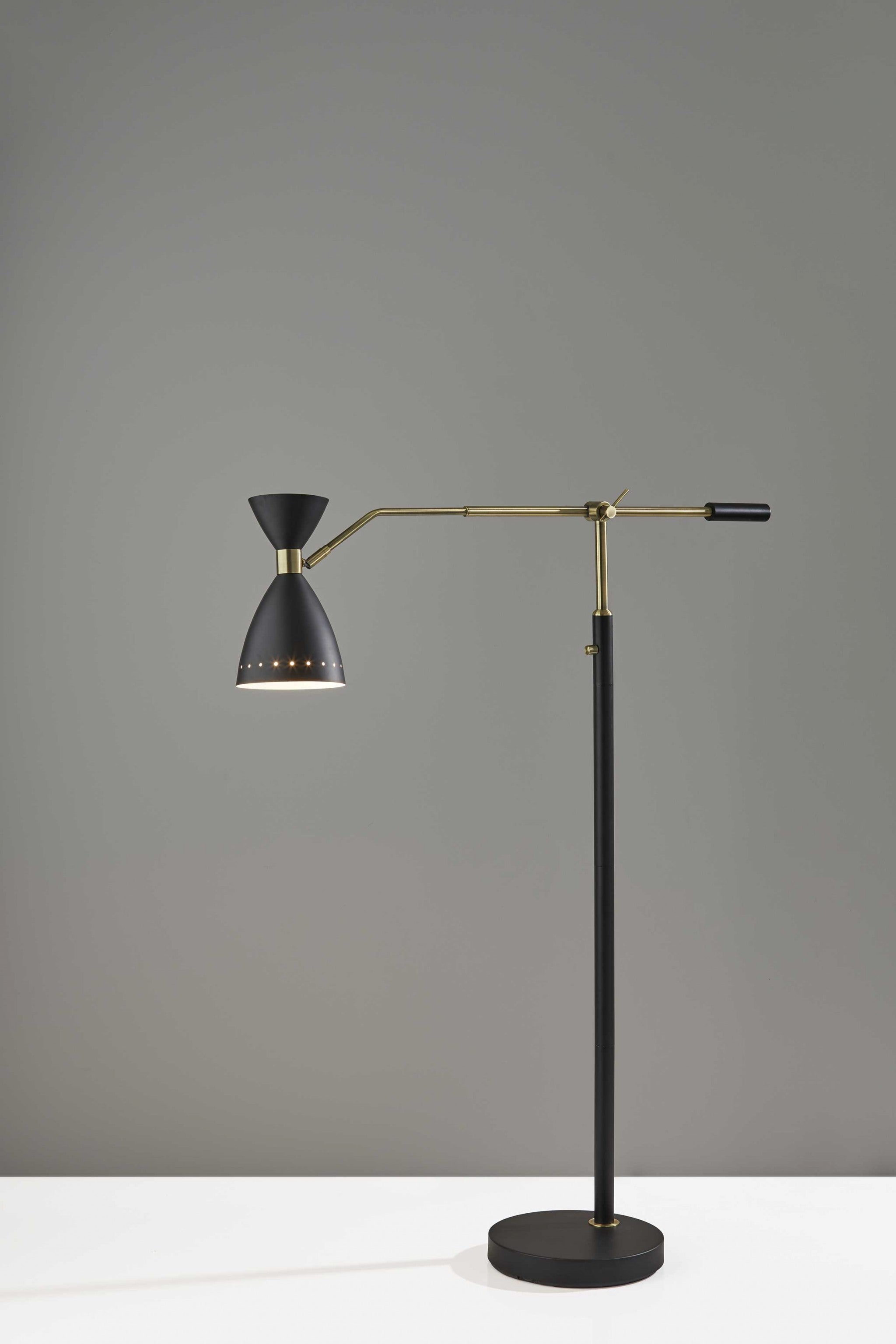 11" X 43"  X 66"  Black Metal Adjustable Floor Lamp