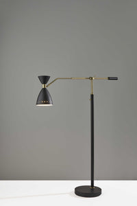 11" X 43"  X 66"  Black Metal Adjustable Floor Lamp