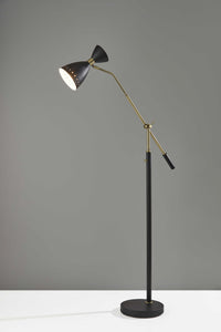 11" X 43"  X 66"  Black Metal Adjustable Floor Lamp