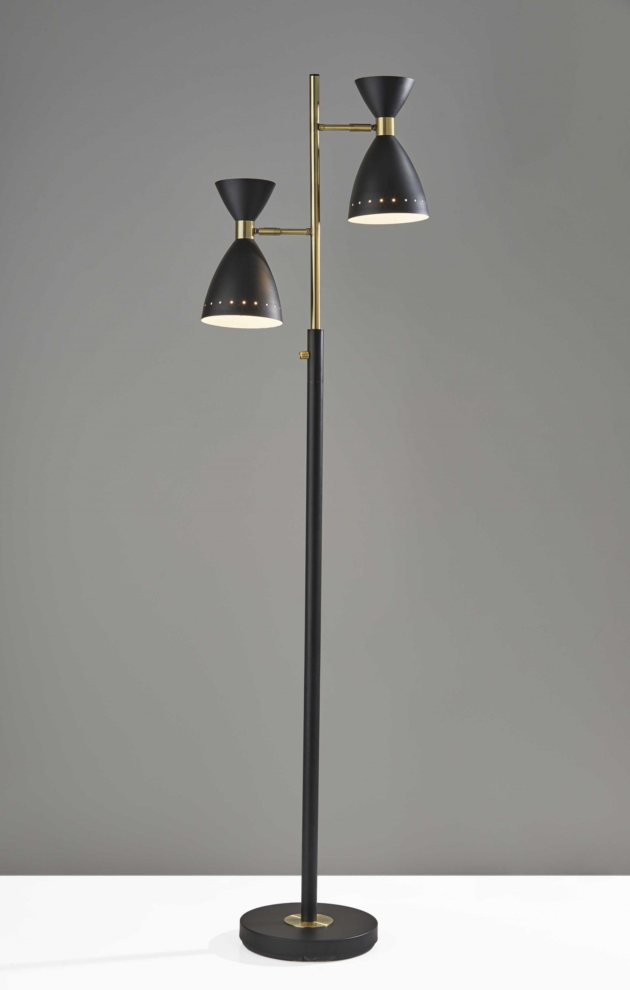 25" X 12.75" X 68" Black Metal Tree Lamp