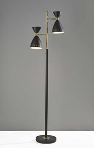 25" X 12.75" X 68" Black Metal Tree Lamp