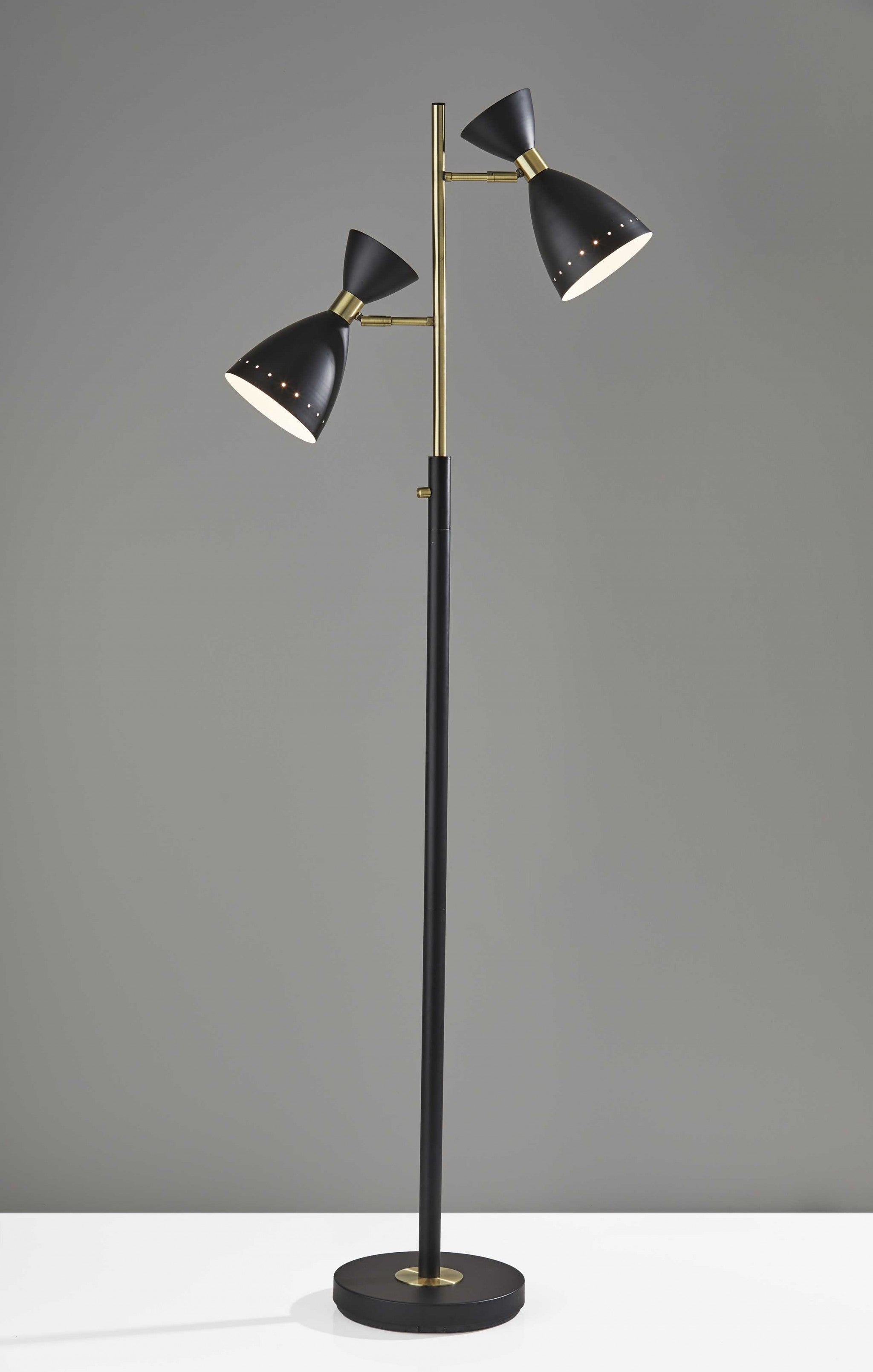 25" X 12.75" X 68" Black Metal Tree Lamp