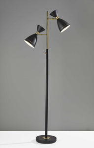 25" X 12.75" X 68" Black Metal Tree Lamp