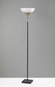 13.5" X 13.5" X 71" Black Metal 300 Watt Torchiere