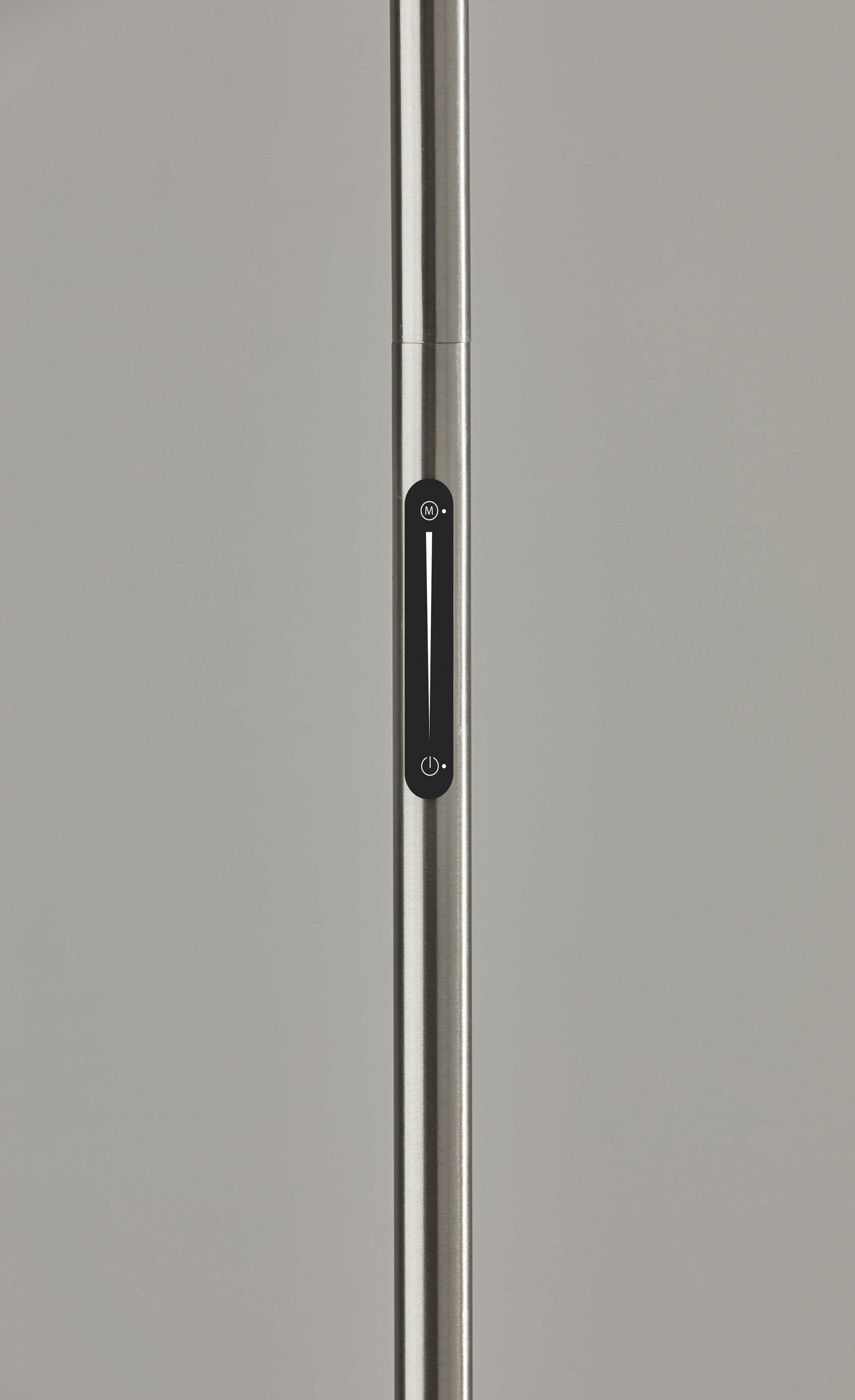 14" X 14" X 71.5" Brushed Steel Metal LED Torchiere