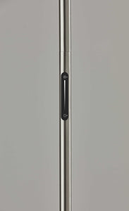 14" X 14" X 71.5" Brushed Steel Metal LED Torchiere