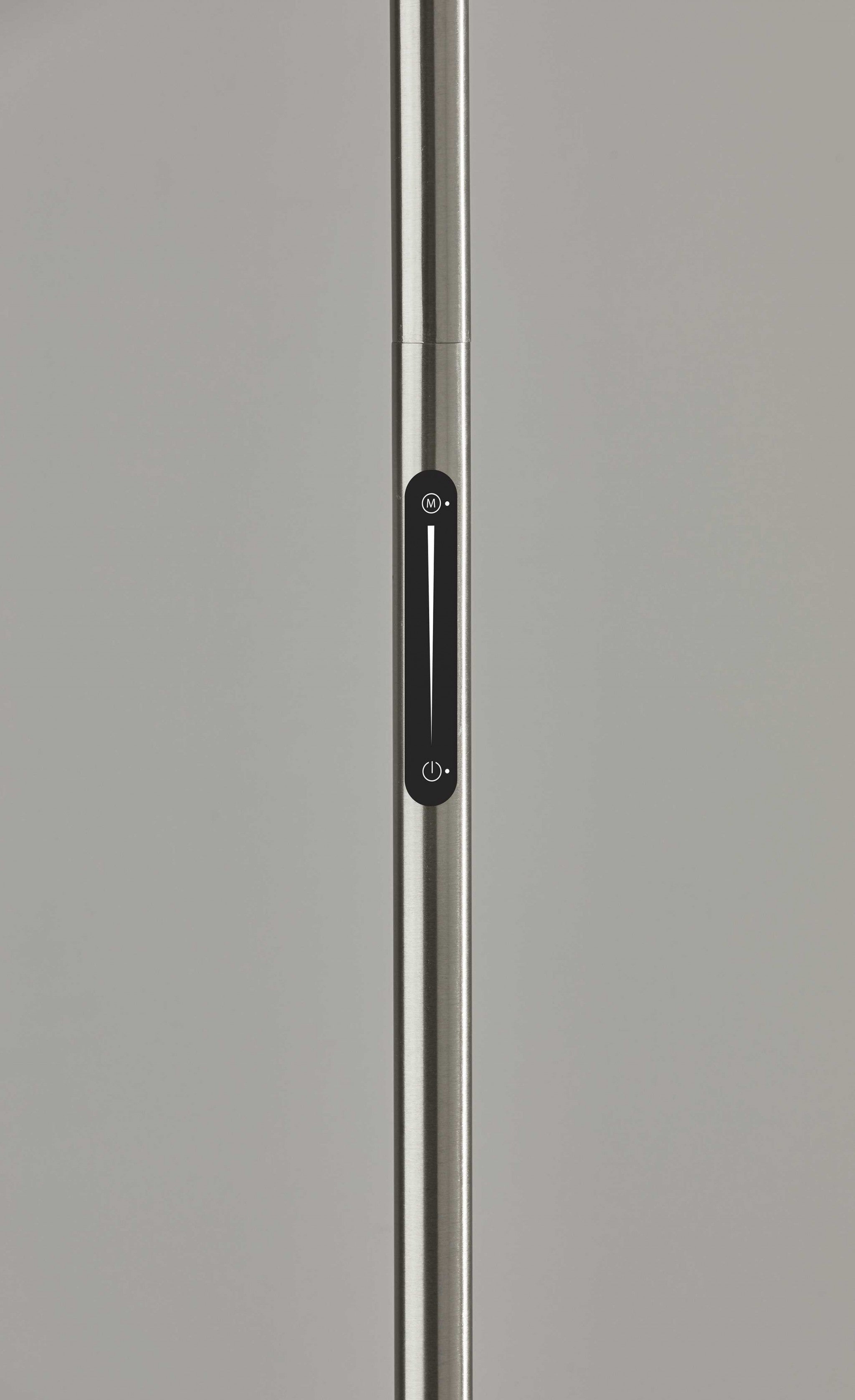 Modern Discus Brushed Steel Metal LED Torchiere