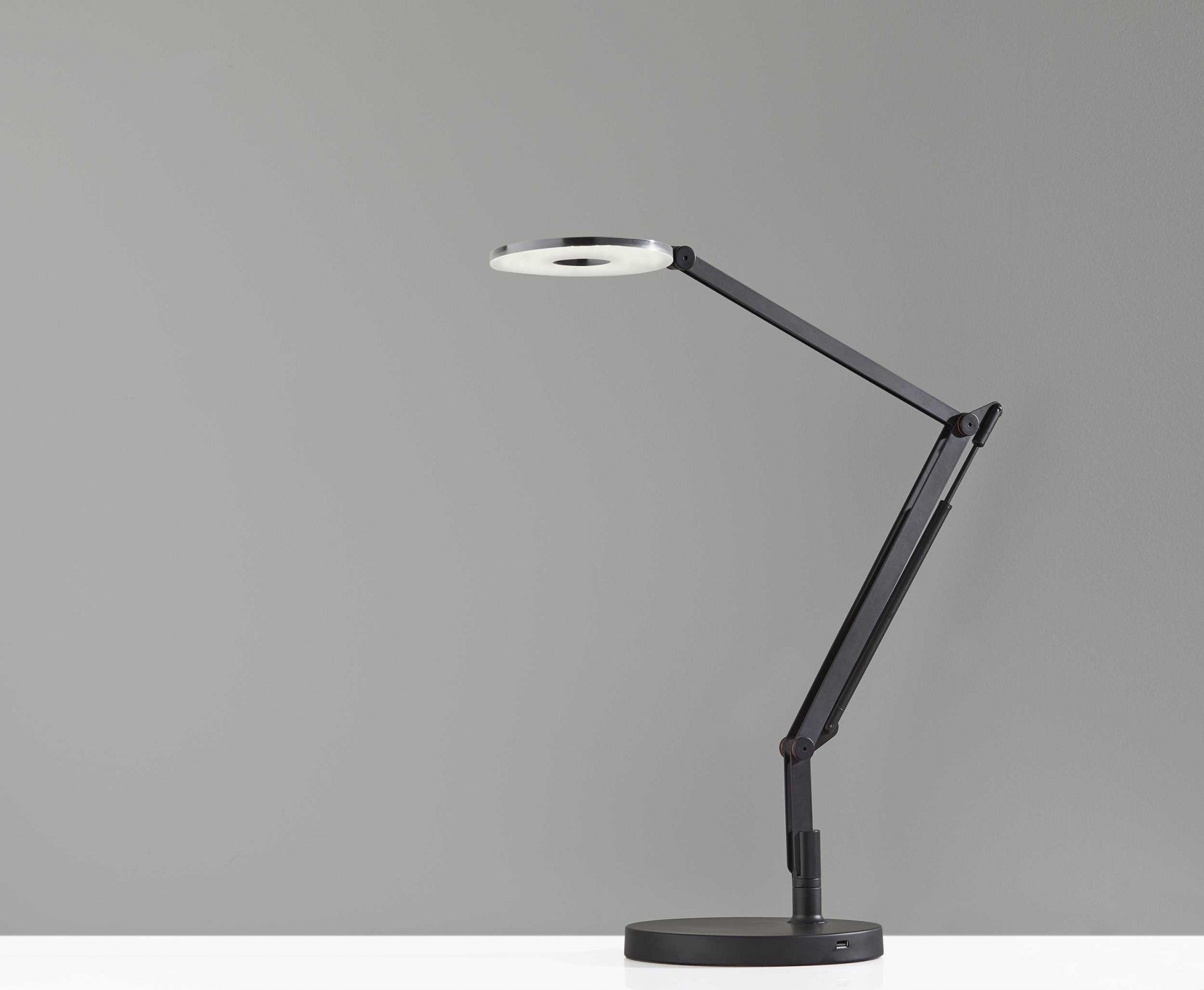 8.5" X 32"  X 32.5" Black Metal LED Desk Lamp