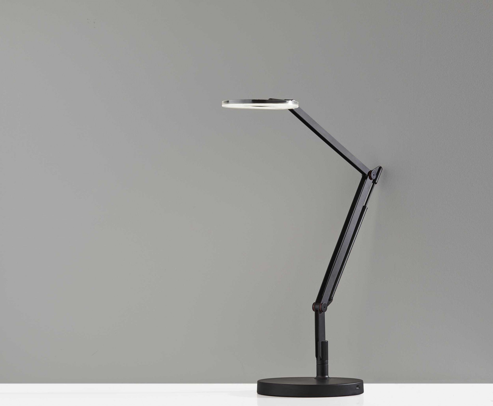 8.5" X 32"  X 32.5" Black Metal LED Desk Lamp