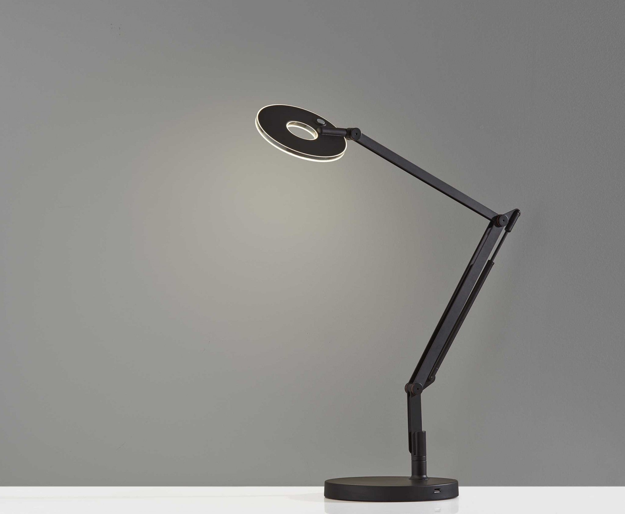 8.5" X 32"  X 32.5" Black Metal LED Desk Lamp