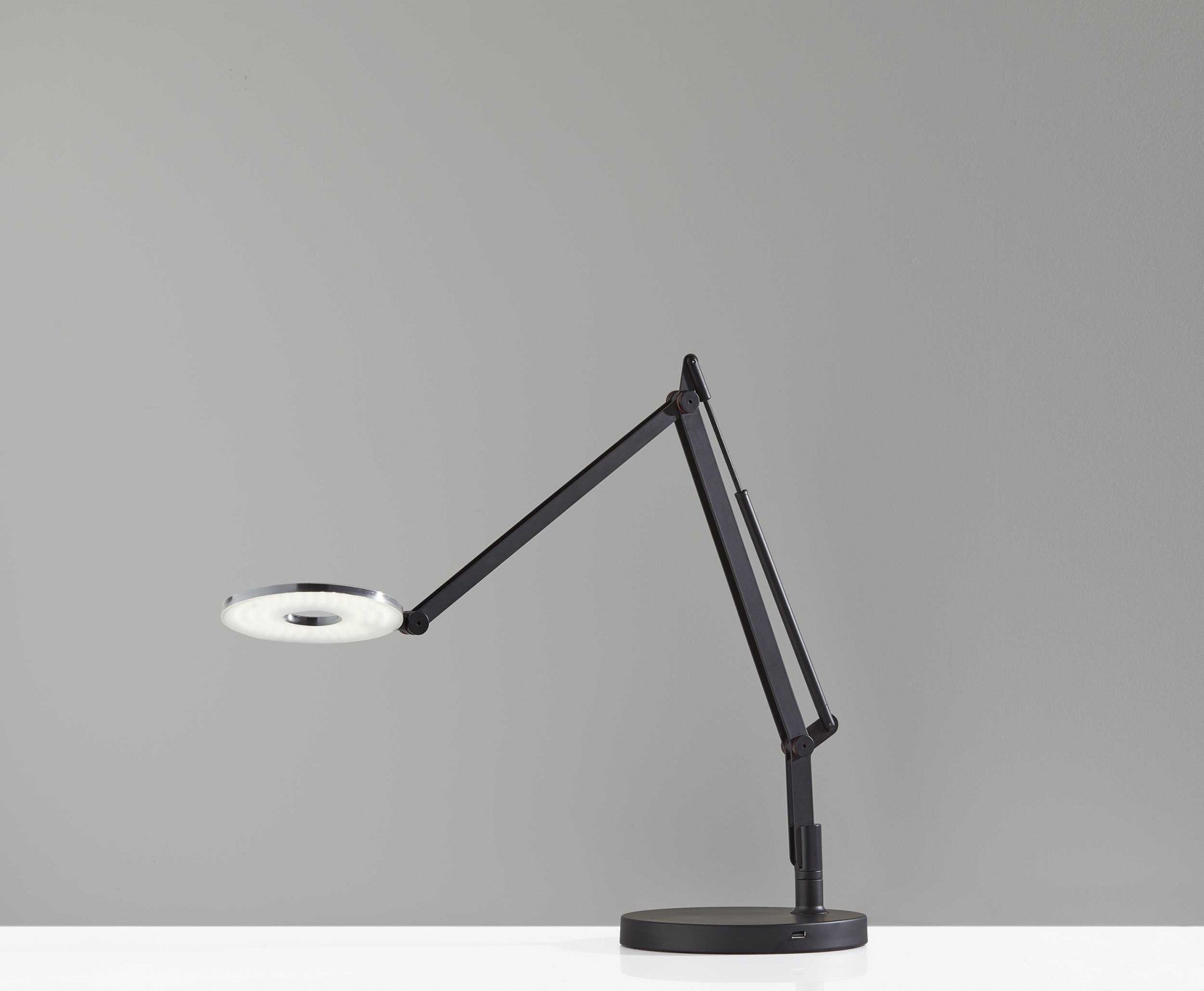 8.5" X 32"  X 32.5" Black Metal LED Desk Lamp
